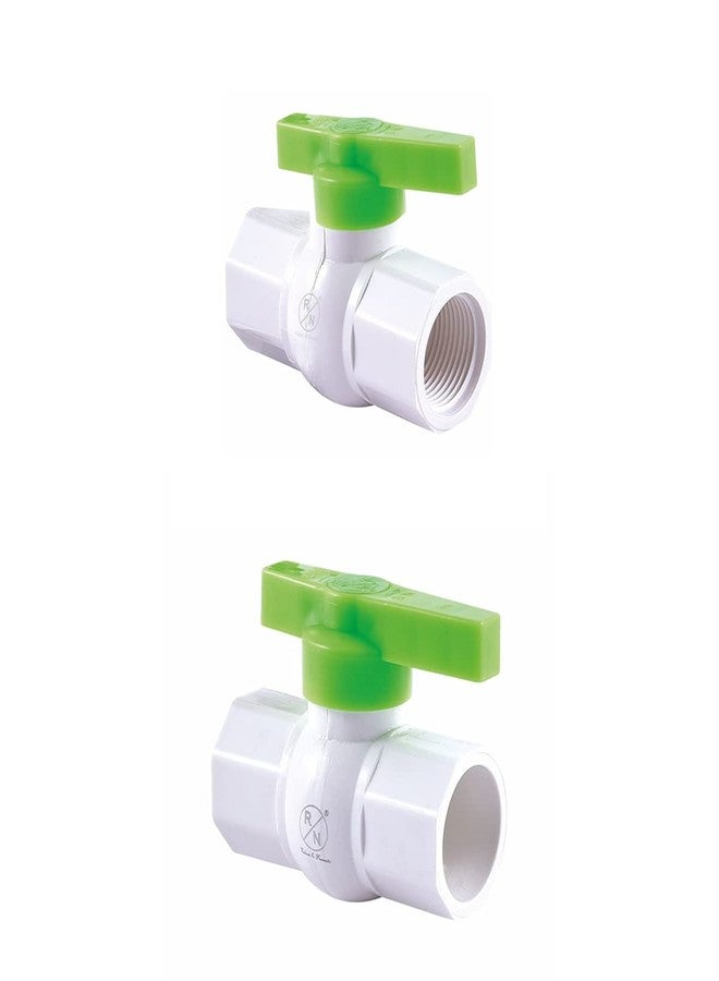 R. N. RN PVC Ball Valve T-Handle Water Shut-Off Valves Hexagonal Type Ball Valve Socket Valve for Irrigation and Water Treatment Swimming Pool Equipment, ART NO- RN_3750&3760_25MM(1") COMBO PACK OF 2 - Image 1